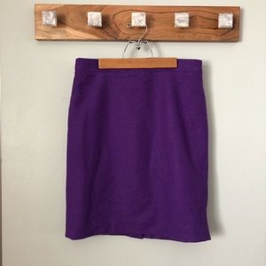 Jcrew purple wool pencil skirt